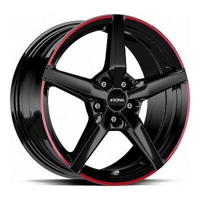 Ronal R69 MCR JET BLACK RED RIM 8,0x18 5/112,00 ET40 B76,0