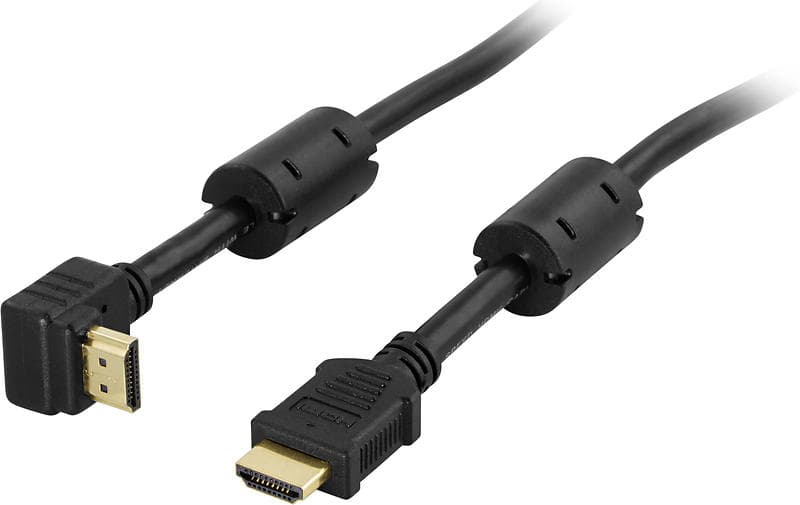 Deltaco 18,6Gbps HDMI - HDMI High Speed with Ethernet (angled) 0,5m