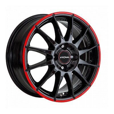 Ronal R54 MCR JET BLACK RED RIM 8.0x18 5/112.00 ET35 B76.0