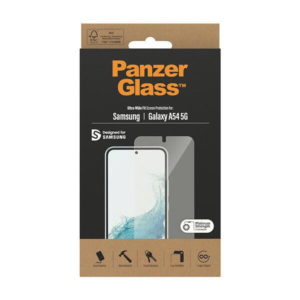 PanzerGlass™ Ultra-Wide Fit Screen Protector for Samsung Galaxy A54