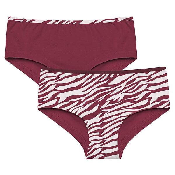 Emilia Red Zebra Hipstertrosa Bambu Vinröd 2-Pack M