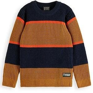 Scotch & Soda Block-färgad Stickad Tröja Brun 16 år