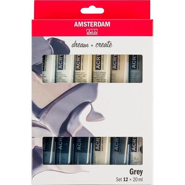 Amsterdam Acrylics Grey Set - 12 x 20 ml