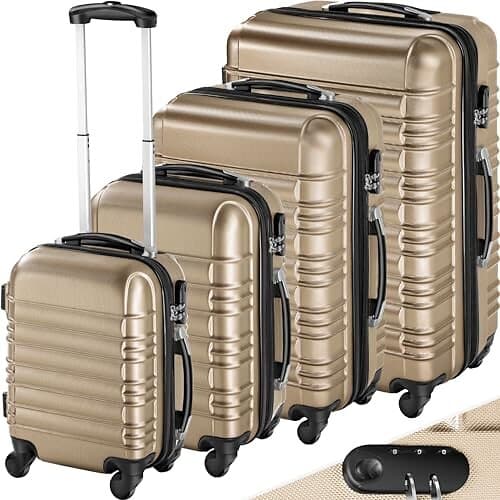 TecTake 4 Wheel Travel Trolley 4-Set