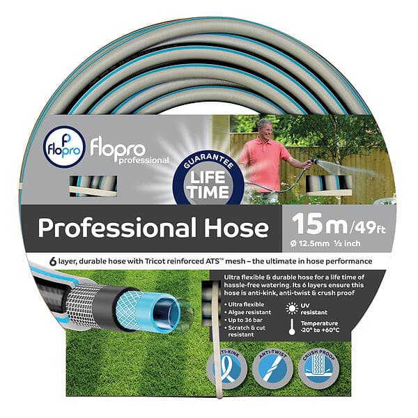 FloPro Vattenslang 15 meter 1/2", professional