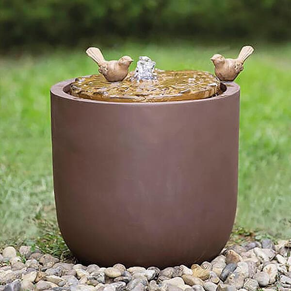 Pondteam Dekorset Pt Kruka Med Fåglar 43cm