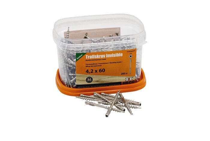 Heco Trallskruv Invisible rostfri A4 till Decking Tool, 4,2 x 60 mm