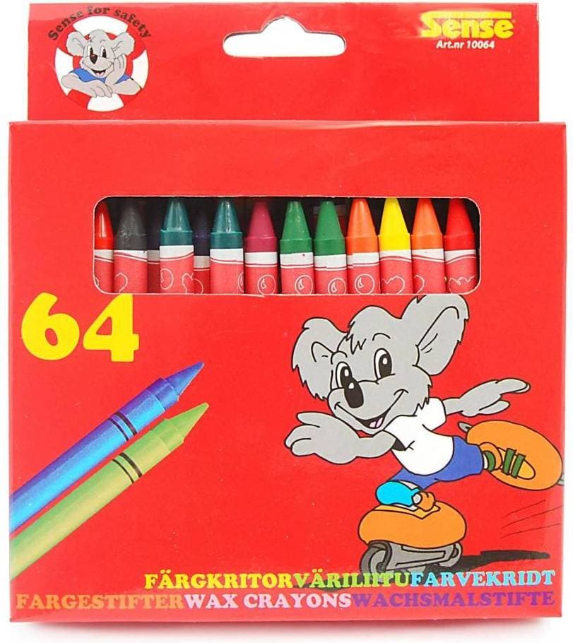 Sense Wax Coloring Crayons 64-pack