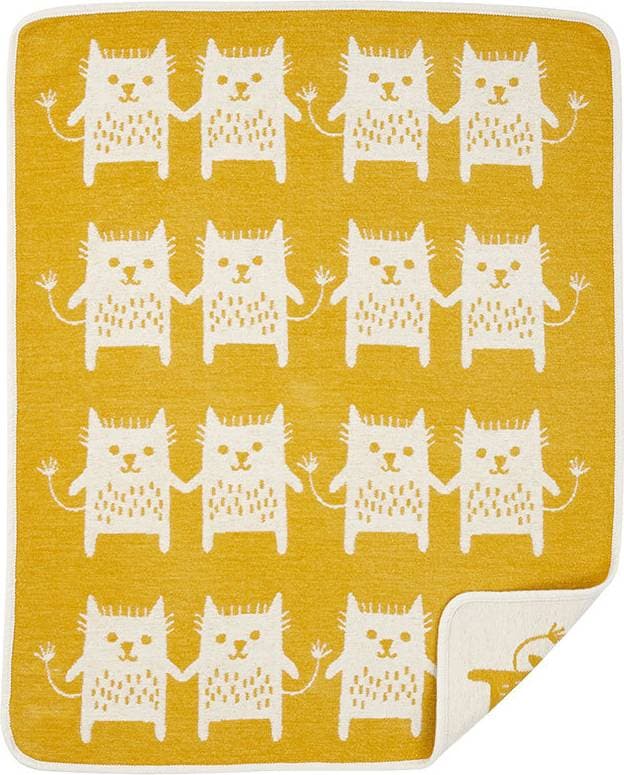 Klippan Yllefabrik Little Me Filt Vit, Gul (70x90cm)