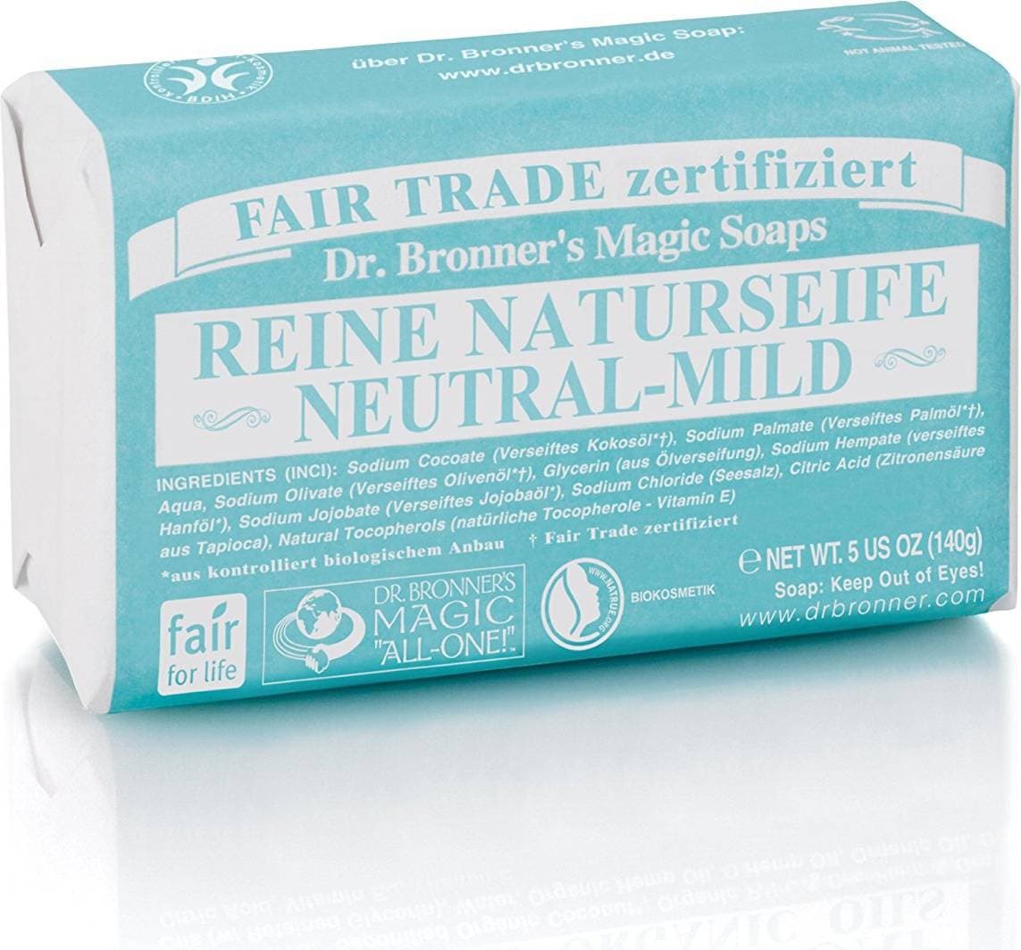 Dr. Bronners Pure Castile Bar Soap Baby Unscented 140g