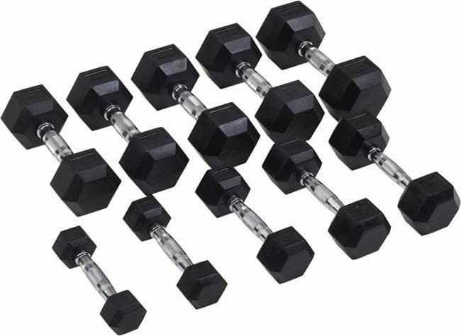 Master Fitness Rubber Chrome Hex Dumbbell 17.5kg