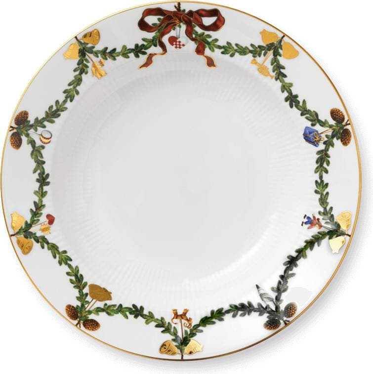 Royal Copenhagen Star Fluted Christmas Djup tallrik 24cm