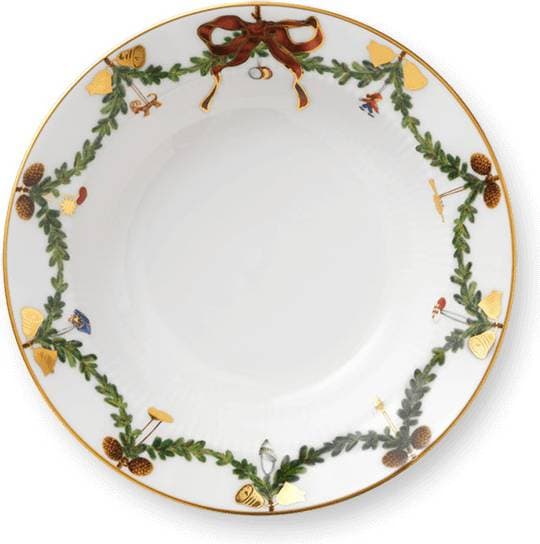 Royal Copenhagen Star Fluted Christmas Djup tallrik 17cm