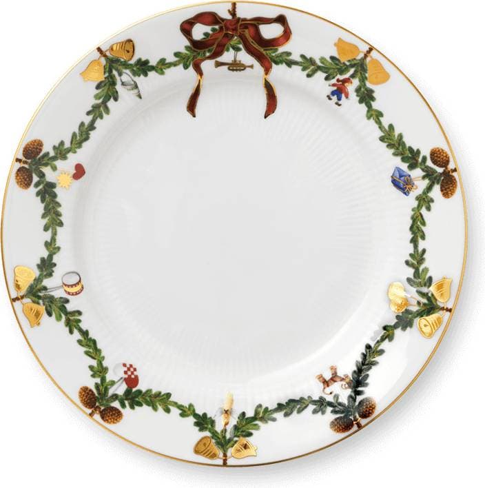 Royal Copenhagen Star Fluted Christmas Flat tallrik 22cm