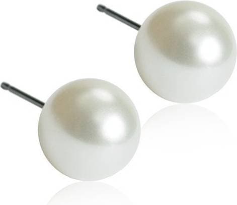 Blomdahl Skin-Friendly Earrings 8mm - Silver/Pearls