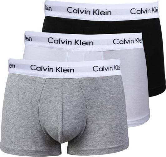 Calvin Klein Cotton Stretch Low Rise Trunks 3-pack - Black/White/Grey Heather