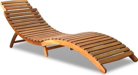vidaXL Wooden Sun Lounger - Foldable Adjustable Backrest