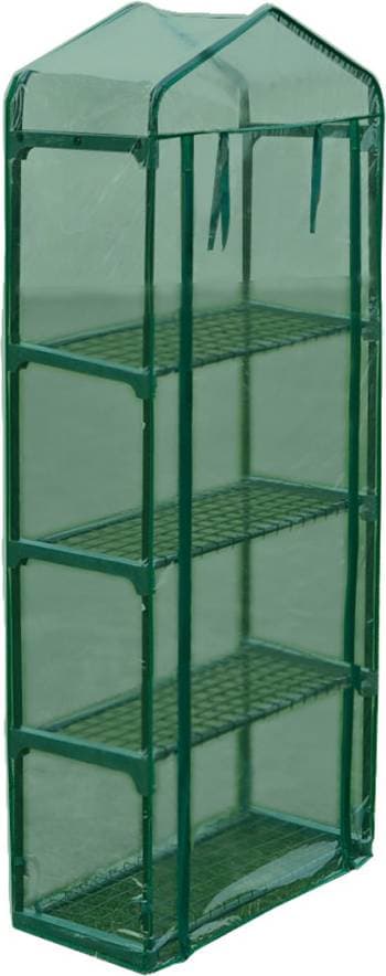 vidaXL Greenhouse with 4 Shelves Rostfritt stål PVC-plast