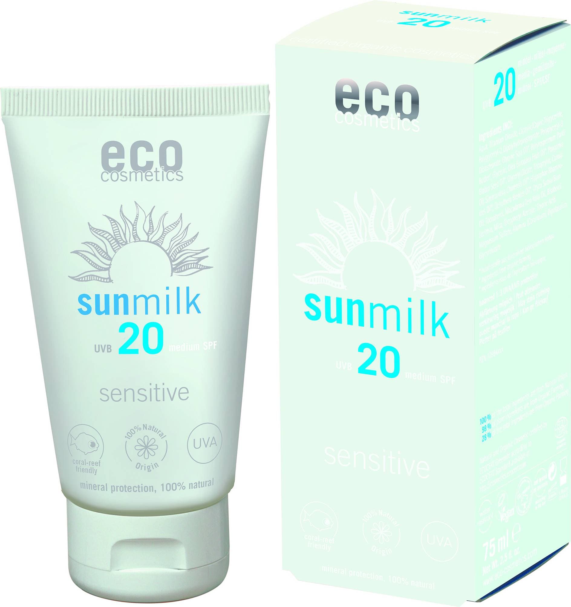 Eco Cosmetics Sun Milk Sensitive SPF20 75ml