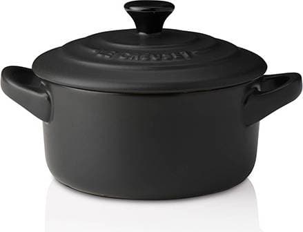 Le Creuset Satin Black Stoneware Petite Rund med lock 0.25 L 10 cm