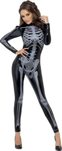 Smiffys Miss Fever Skelett Catsuit