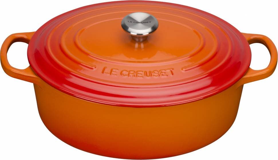Le Creuset Volcanic Signature Cast Iron Oval med lock 4.1 L