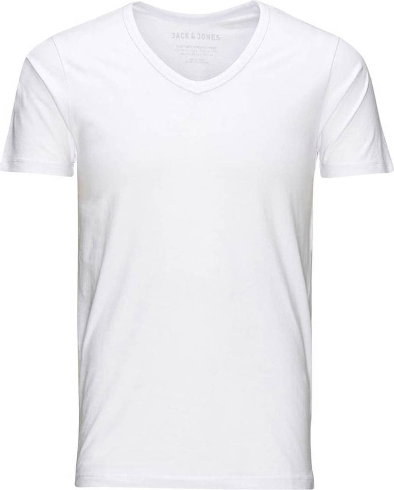 Jack & Jones Basic V-Neck Regular Fit T-shirt - White/Opt White