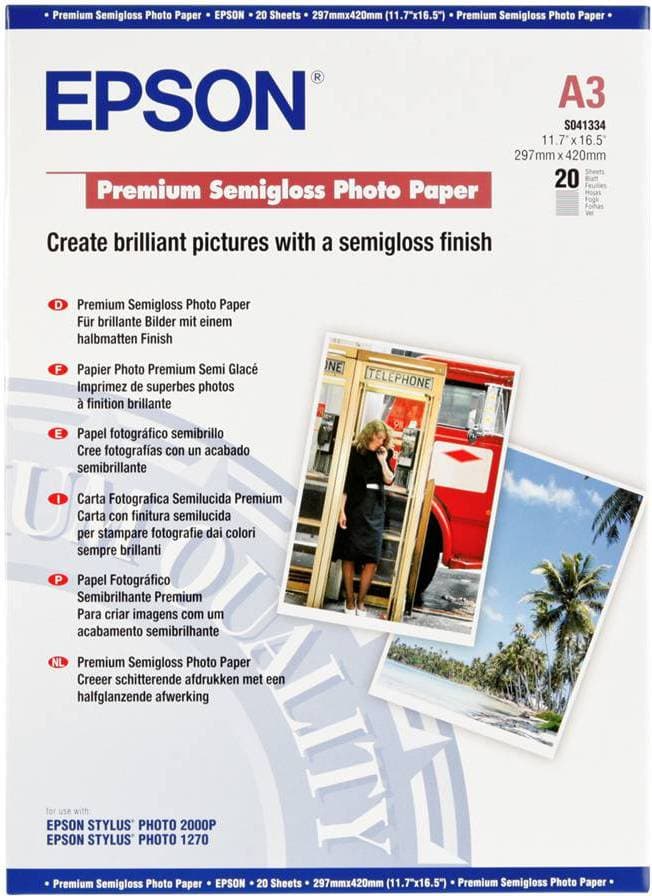 Epson Premium Semi-gloss A3 251g/m² 20st