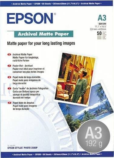 Epson Archival Matte A3 192g/m² 50st