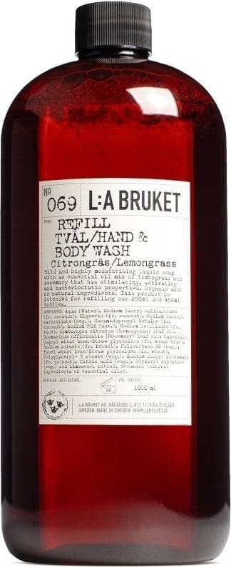 L:A Bruket 069 Hand & Body Wash Lemongrass Refill 1000ml