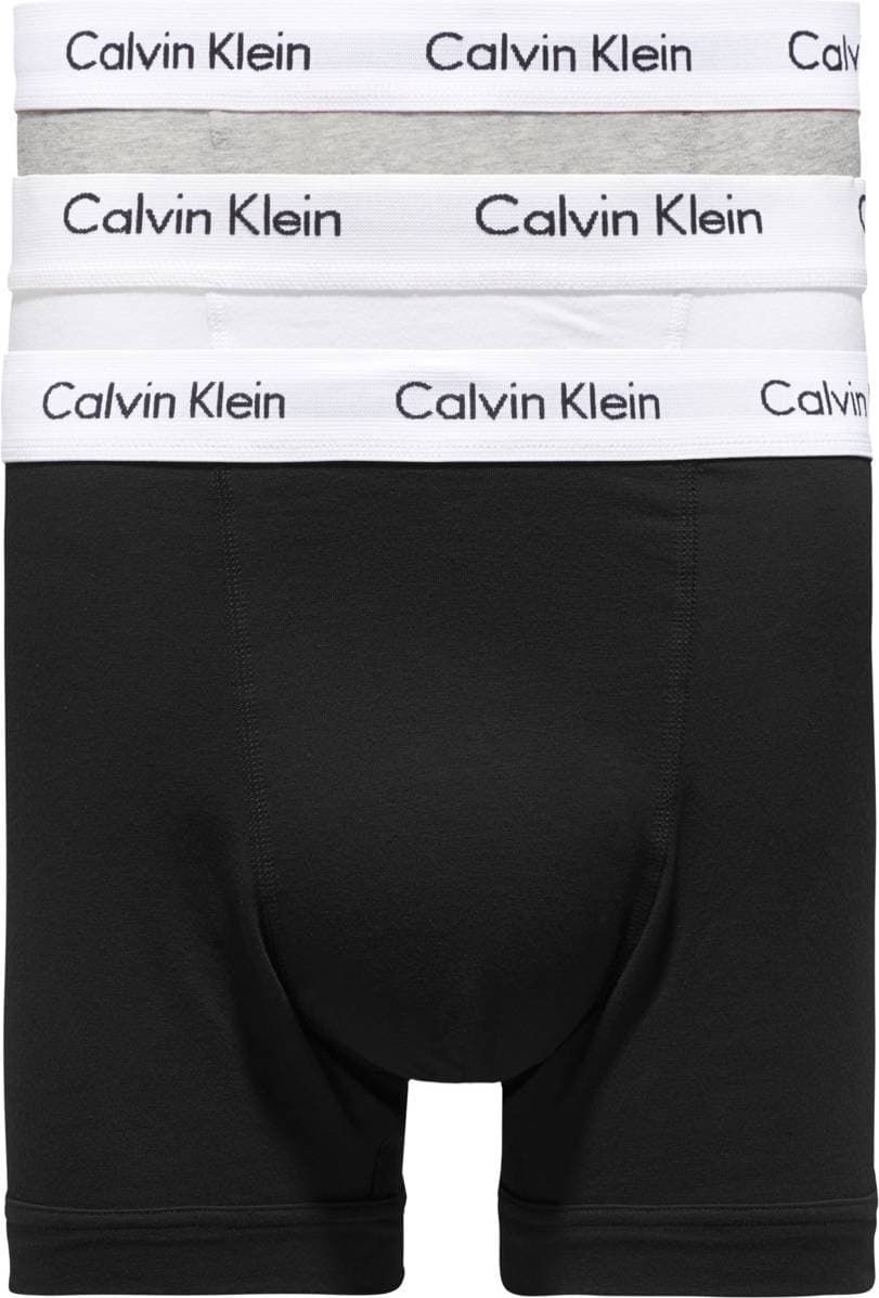 Calvin Klein Cotton Stretch Trunks 3-pack - Black/White/Grey Heather