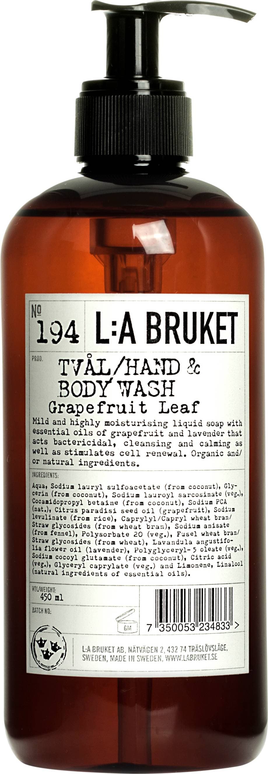 L:A Bruket 194 Hand & Body Wash Grapefruit Leaf 450ml