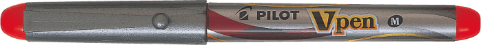 Pilot V Pen Silver Fountain Pen Red Medium Nib