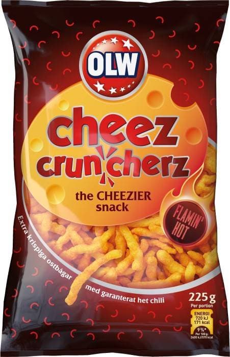 Olw Flamin Hot Cheez Cruncherz 225g