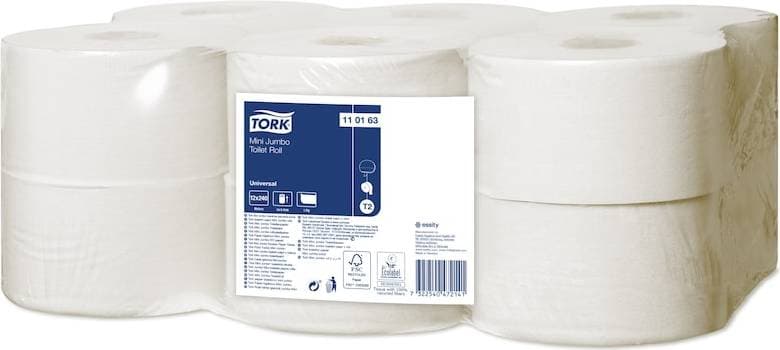 Tork Advanced Mini Jumbo Toilet Roll 1-Ply 12-pack
