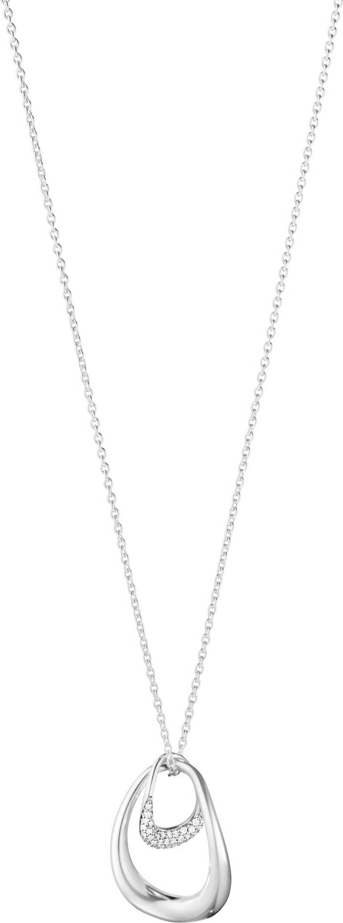 Georg Jensen Offspring Large Pendant Necklace - Silver/Diamonds
