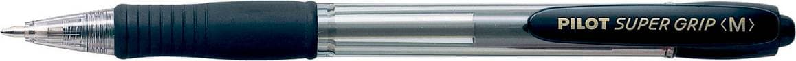 Pilot Super Grip Black 1mm Ballpoint Pen