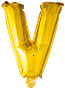 Hisab Joker Foil Ballon Letter V Gold