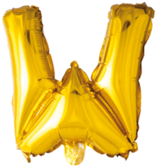 Hisab Joker Foil Ballon Letter W Gold