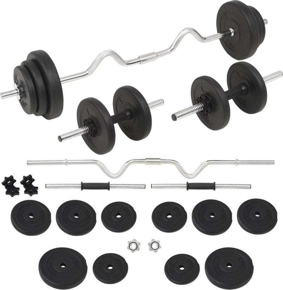 vidaXL Barbell and Dumbbells Set 30kg