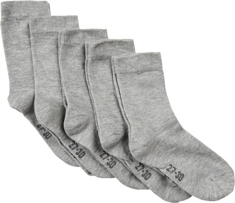 Minymo Socks 5-pack - Light Grey Melange (5077-130)