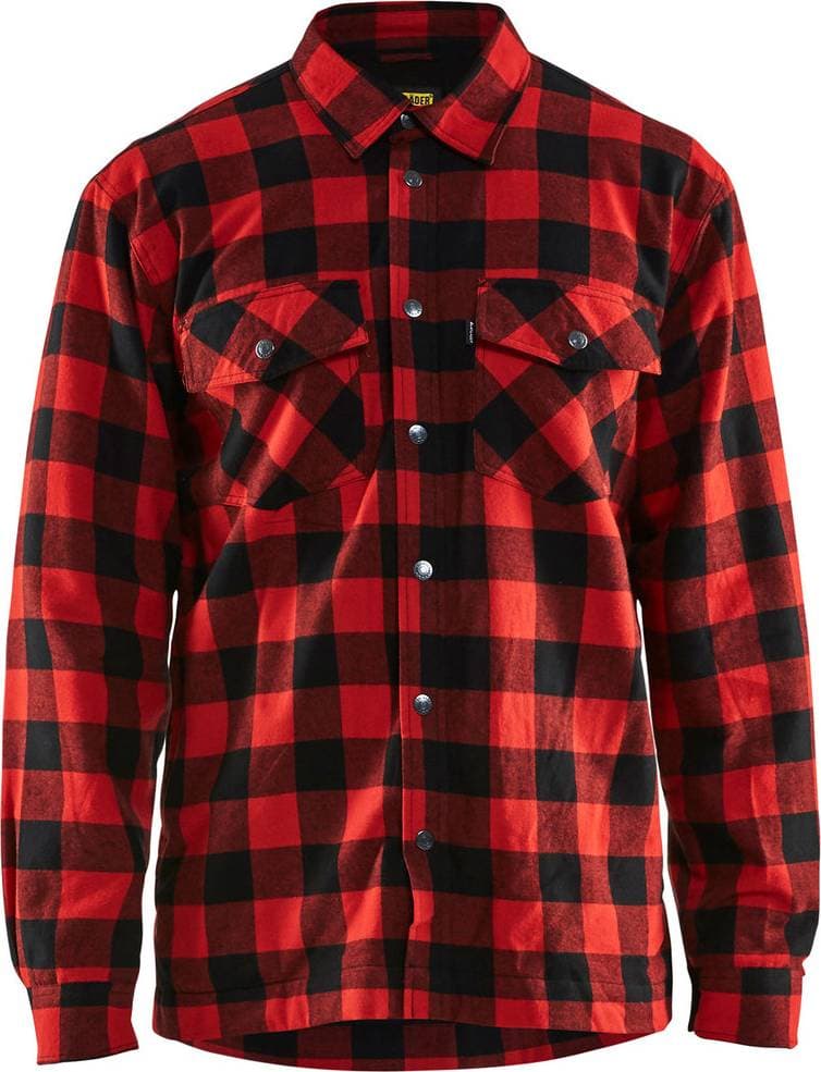 Blåkläder Lined Flannel Shirt - Red/Black