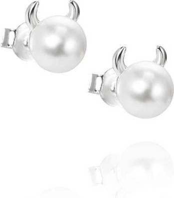 Efva Attling Little Devil Earrings - Silver/Pearls