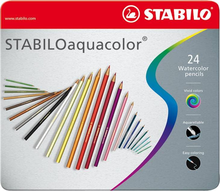 Stabilo Aquacolor Metal Box of 24