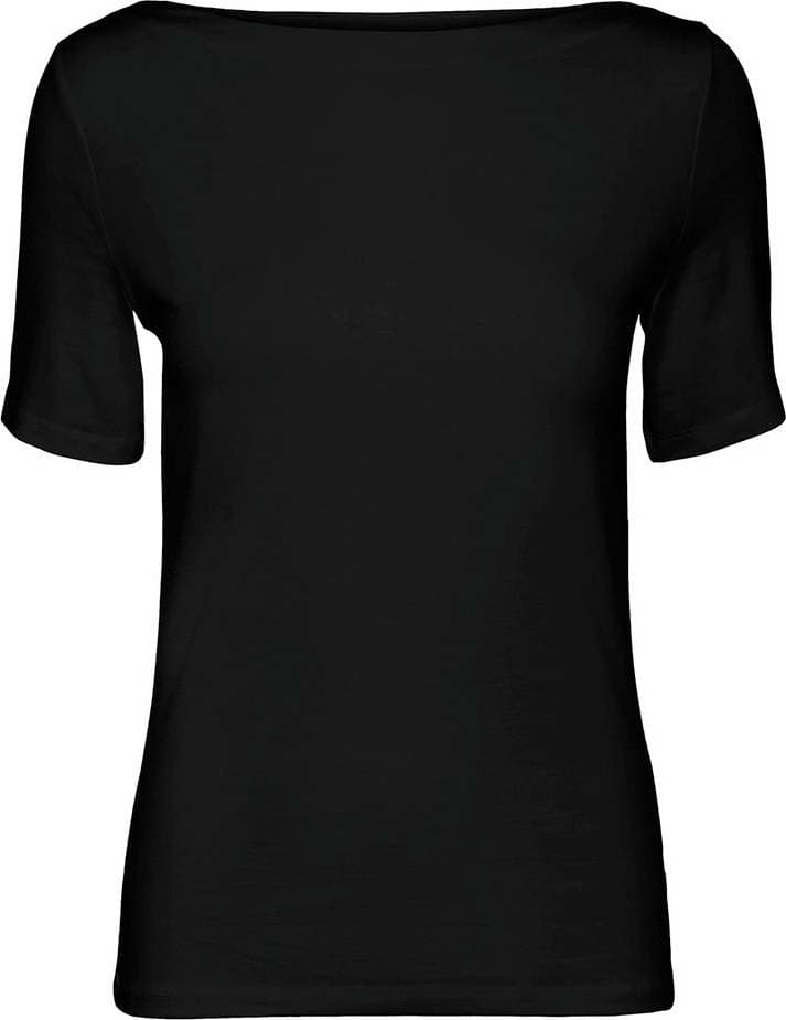 Vero Moda Panda Boat Neck Short Sleeved Top - Black