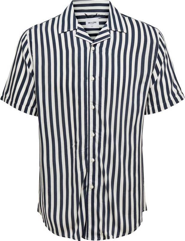 Only & Sons Striped Short Sleeved Shirt - Blue/Dress Blues