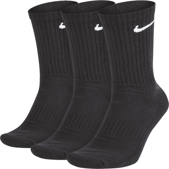 Nike Everyday Cushioned Training Crew Socks 3-pack Unisex - Black/White