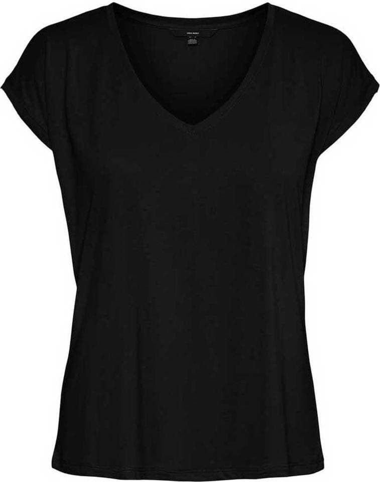 Vero Moda V-neck Short Sleeved Top - Black