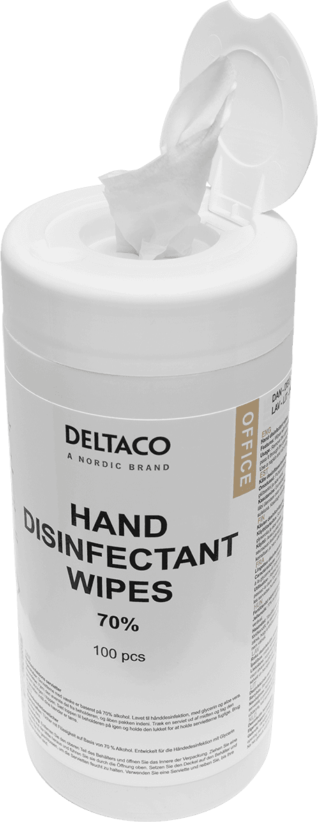 Deltaco Hand Disinfectant Wet Wipes 100-pack