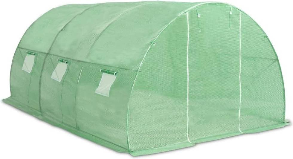 vidaXL 45535 13.5m² Tunnelväxthus Rostfritt stål Plast